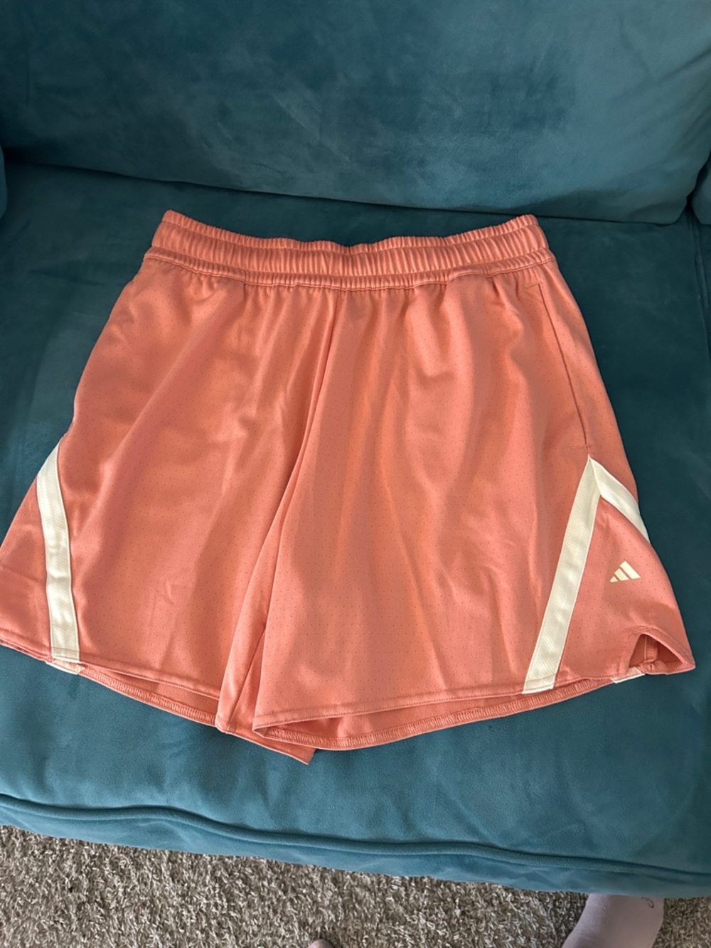 adidas Women’s Coral Athletic Shorts with White Trim